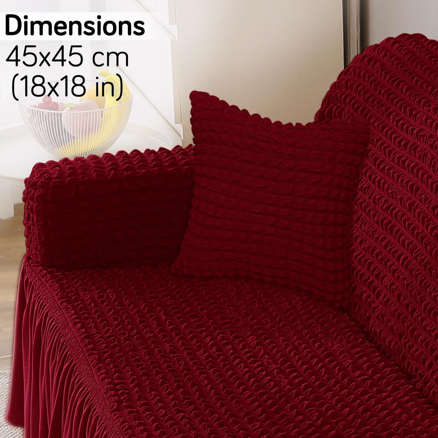 Cherry Red Colour Cute Festive Zippered Square Sofa Cushion Covers Online