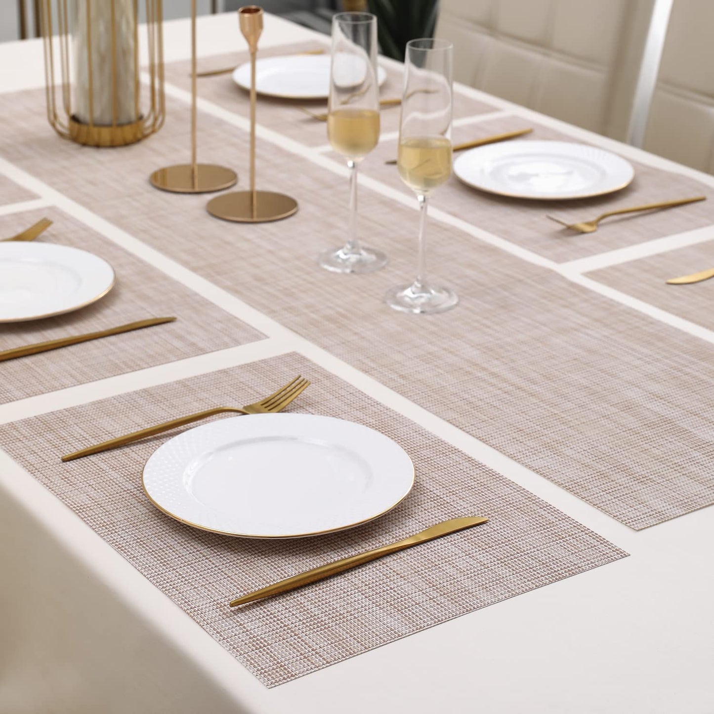 PVC Dining Table Mats, Beige