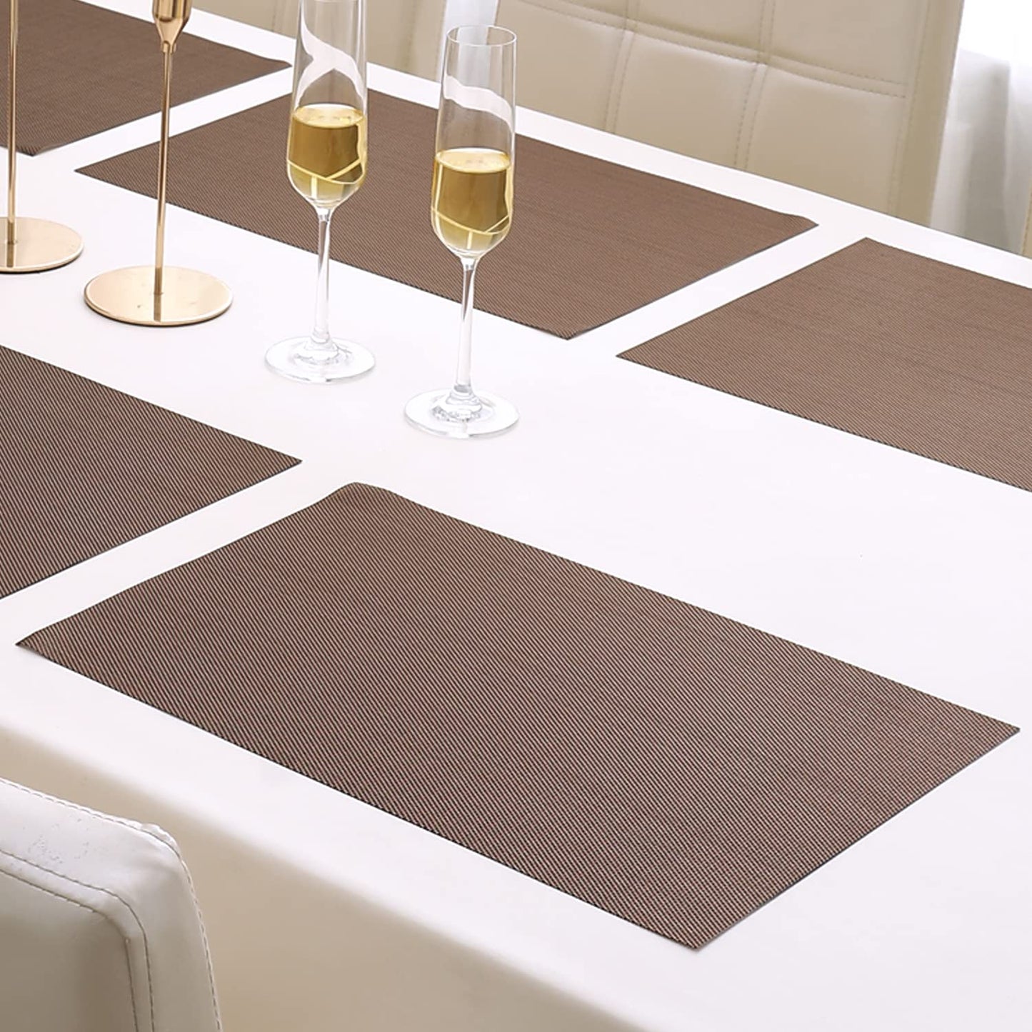 PVC Dining Table Mats, Brown