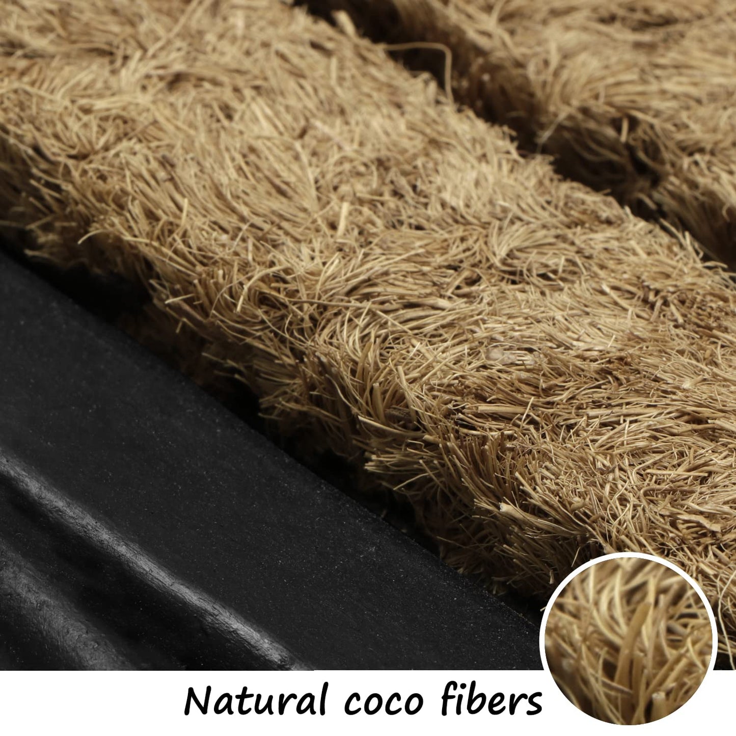 Outdoor Rubber Coir Grill Doormat, Rectangle, 45x75 cm