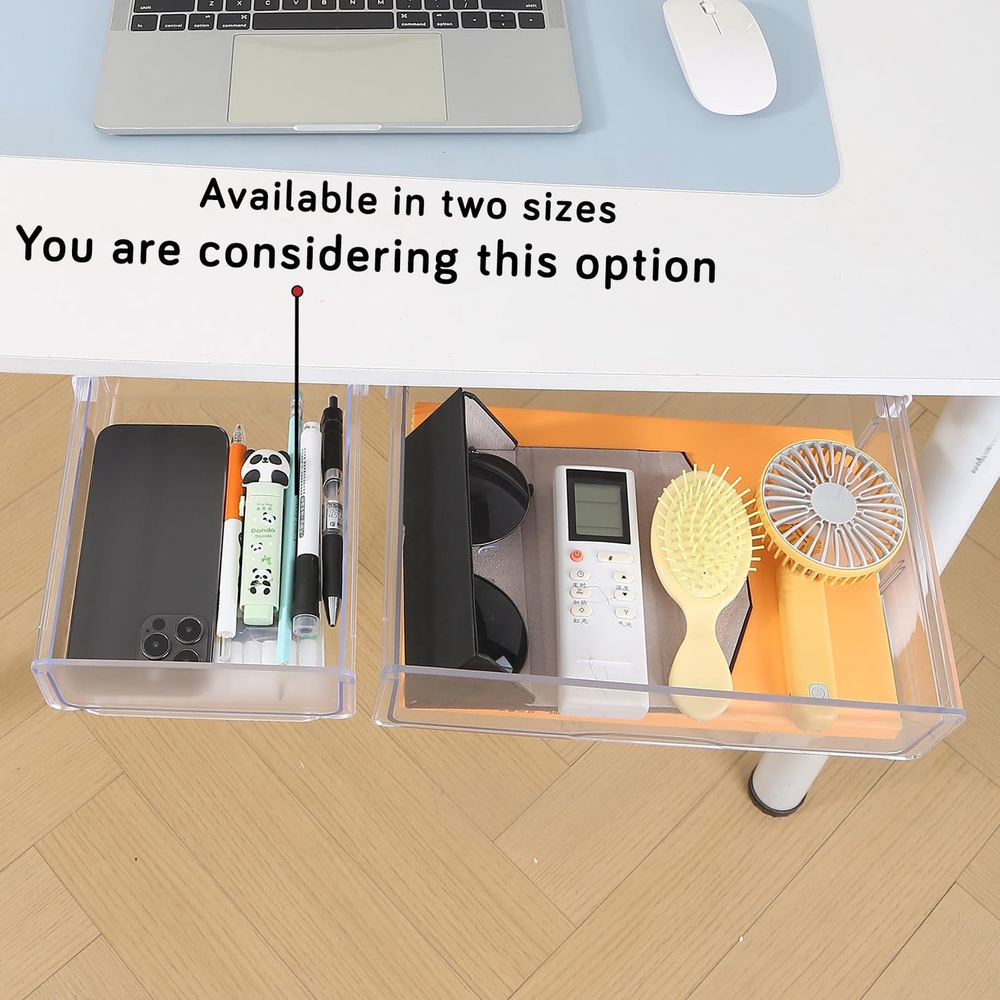 Drawers for Under Table/Wardrobe. Self Adhesive, Easy Installation. Innovative Desk Organizer