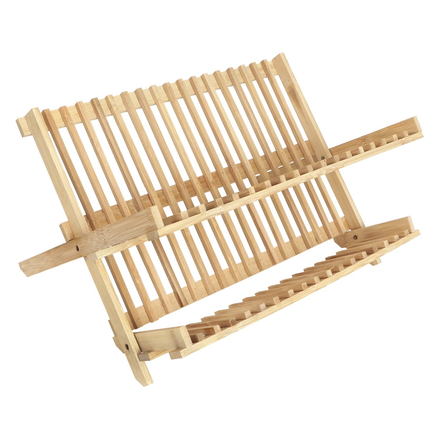 Wooden Folding 2-Tier Bamboo Plate Stands, 42 x 25 x 23 cm