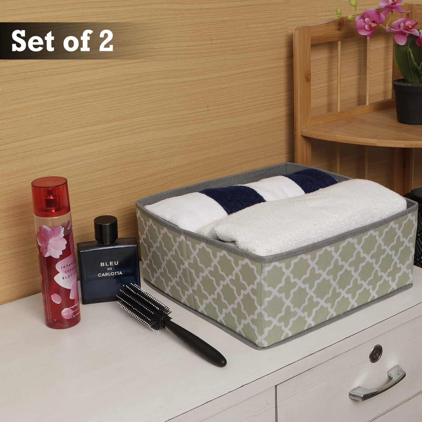 Foldable Storage Basket Bins Closet Wardrobe Organizer