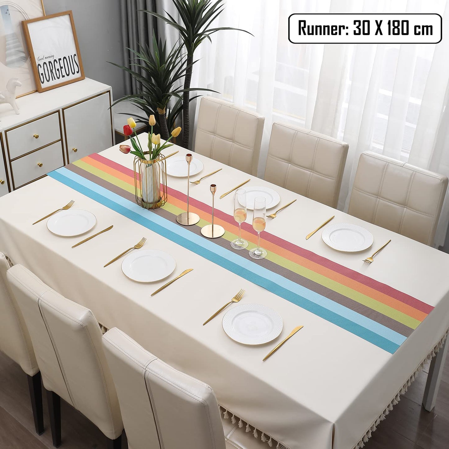 PVC Table Runner for Dinner and Coffee Table, Multicolour