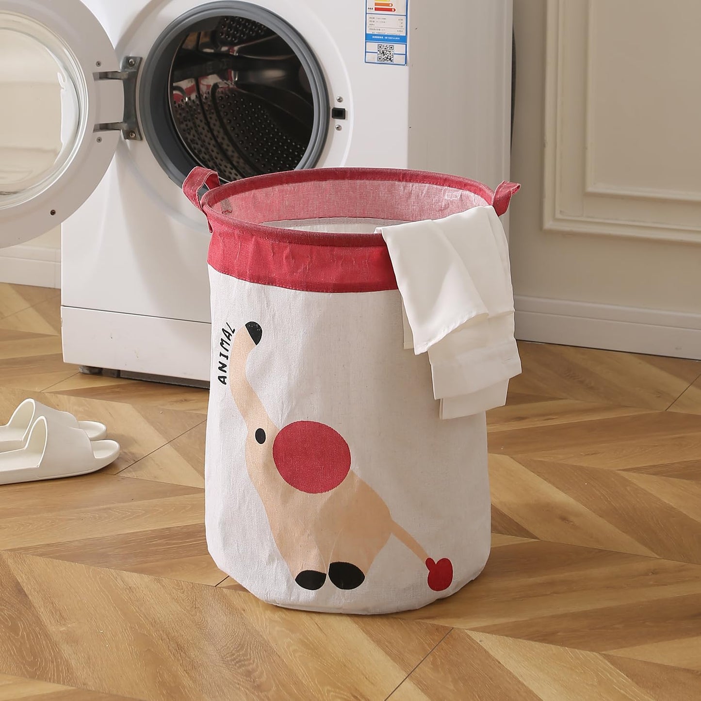Fun Laundry Bag for Kids, Elephant Print Toy Organiser Storage Basket