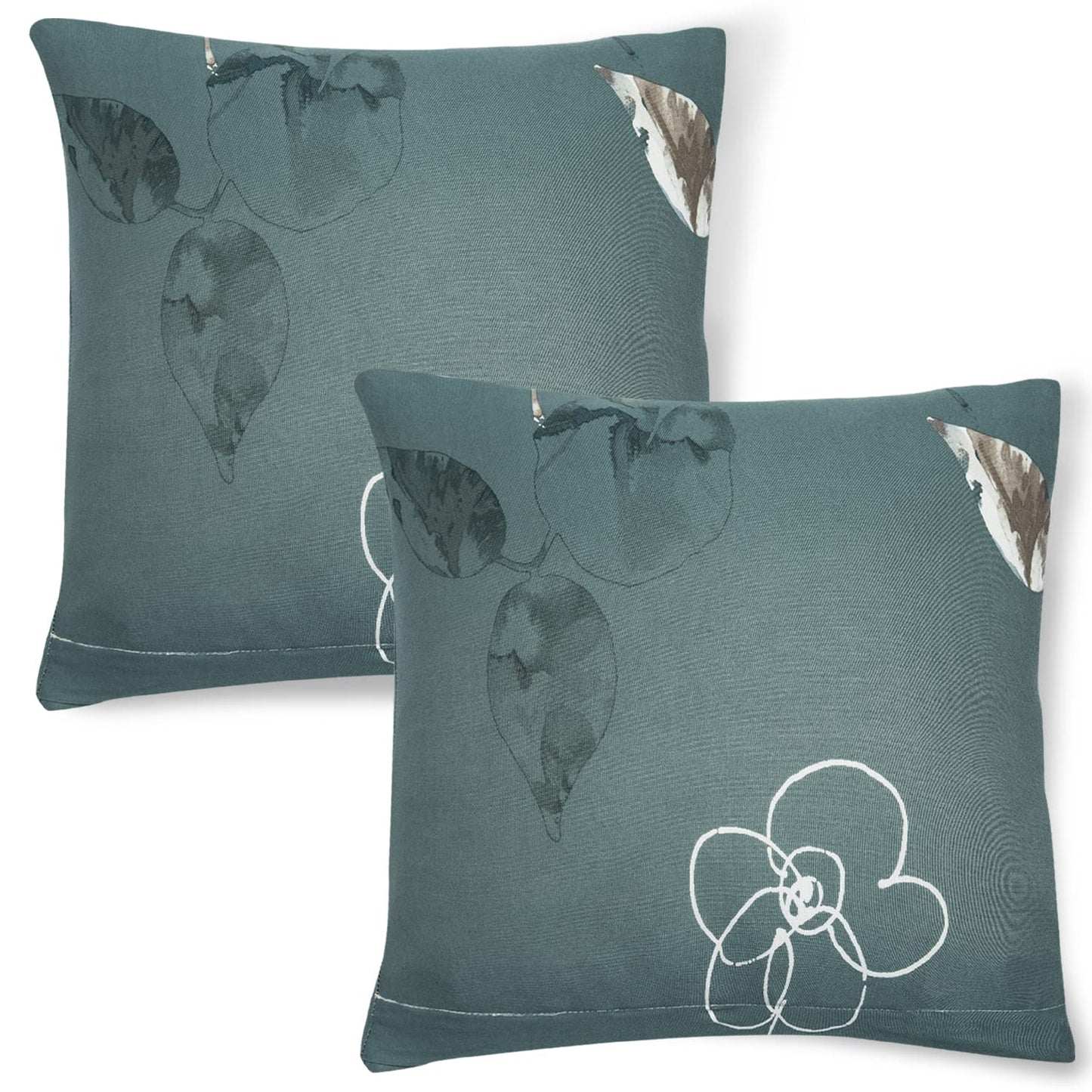 HOKIPO Stretchable Pack of 2 Cushion Cover 16x16, Smokey Grey