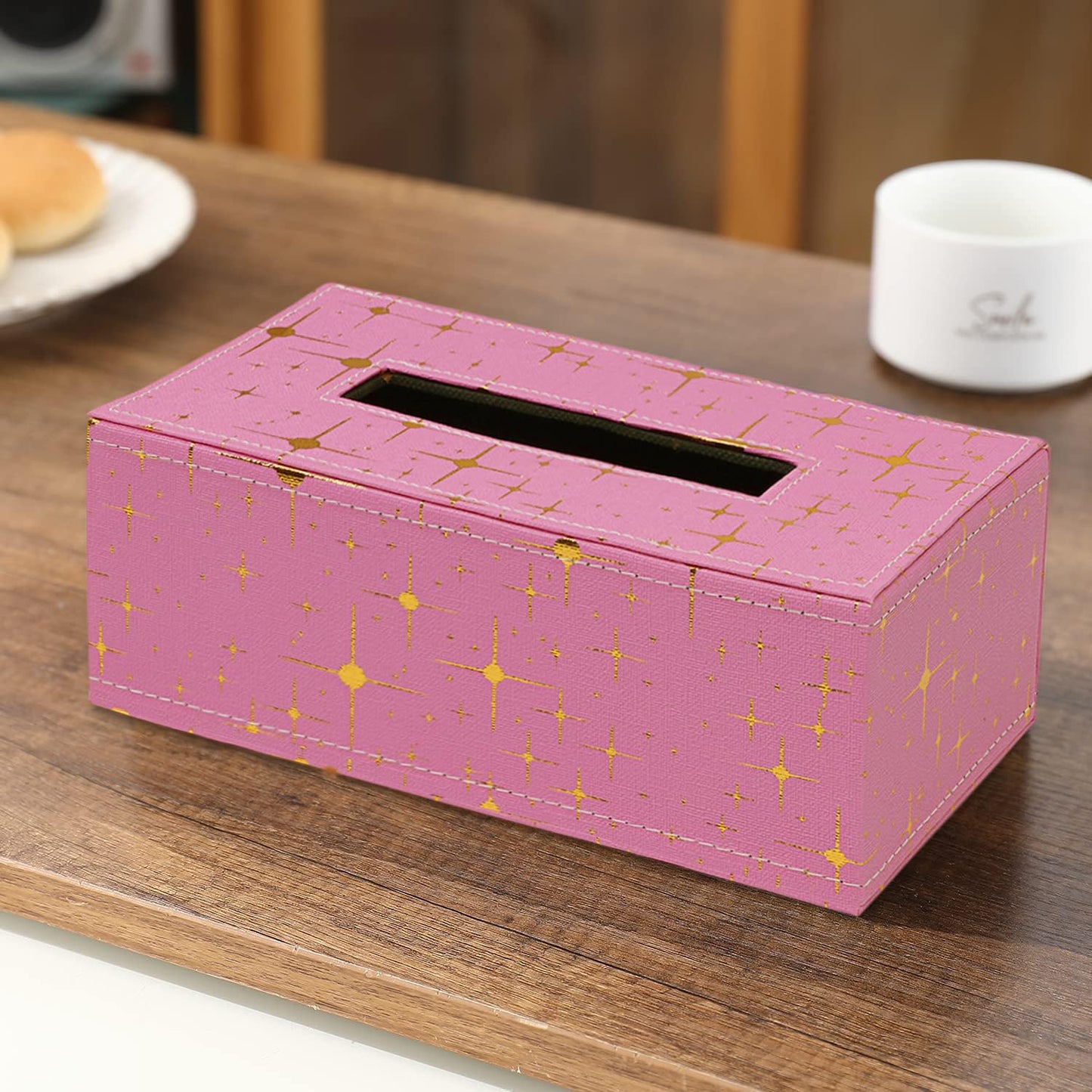 Buy Dark Pink Faux Leather Large Tissue Paper Holder | HOKIPO