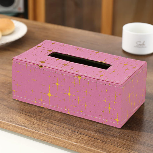 Buy Dark Pink Faux Leather Large Tissue Paper Holder | HOKIPO