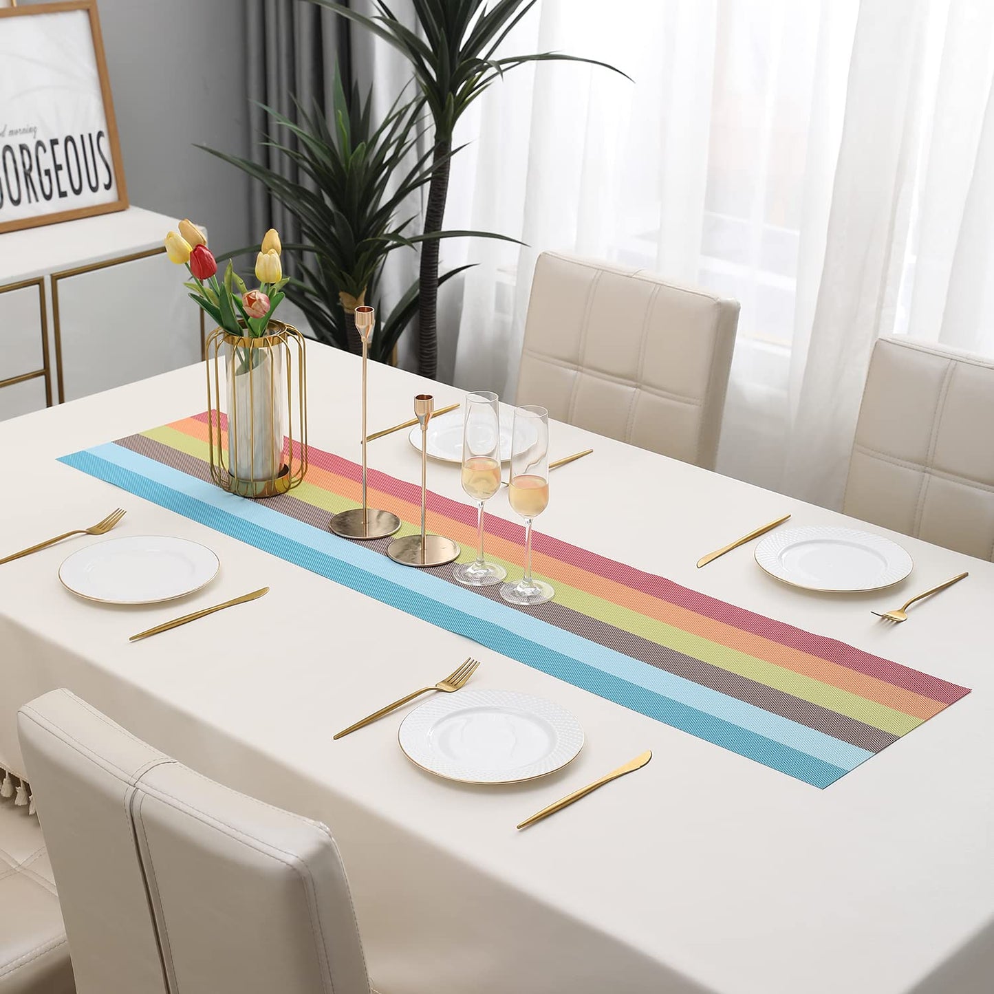 PVC Table Runner for Dinner and Coffee Table, Multicolour