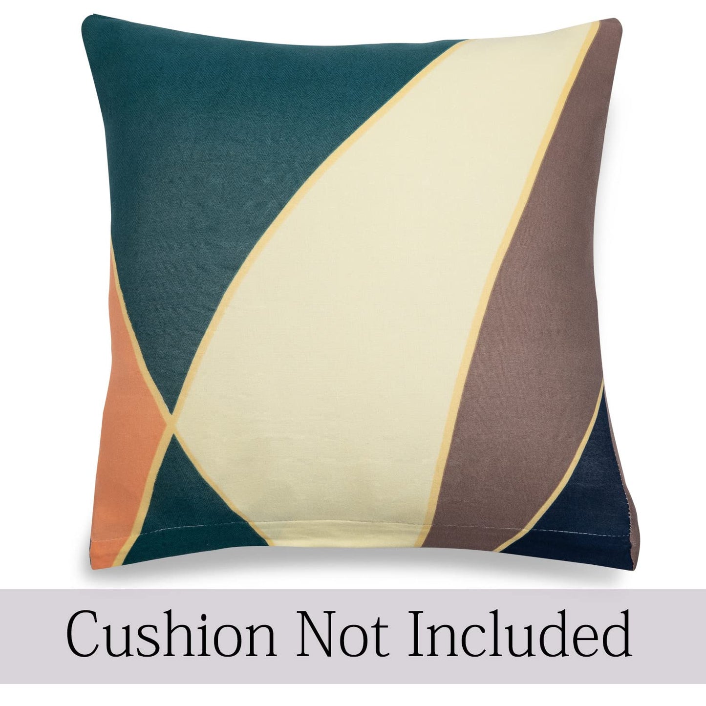 HOKIPO Stretchable Pack of 2 Cushion Cover 16x16, Green Peach Abstarct