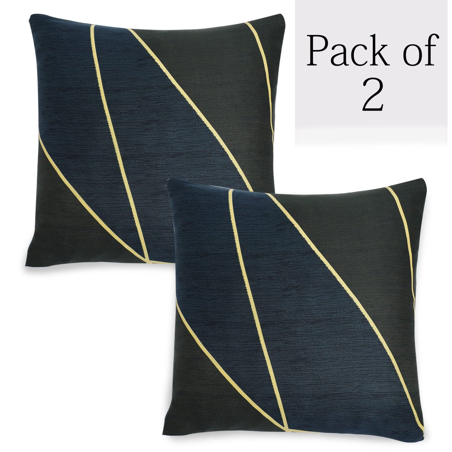 HOKIPO Stretchable Pack of 2 Cushion Cover 16x16 inch , Seaweed Geometric Abstract