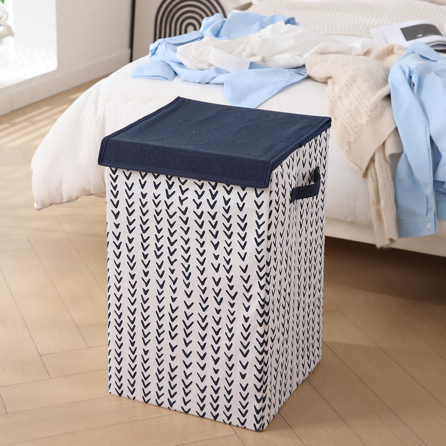 Foldable Laundry Basket for Clothes with Lid, Arrow