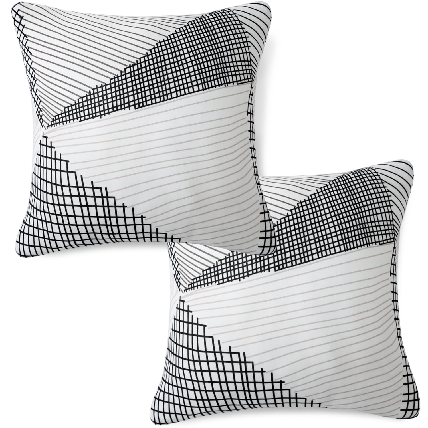 Cute snow white black geometry print square pillow covers online
