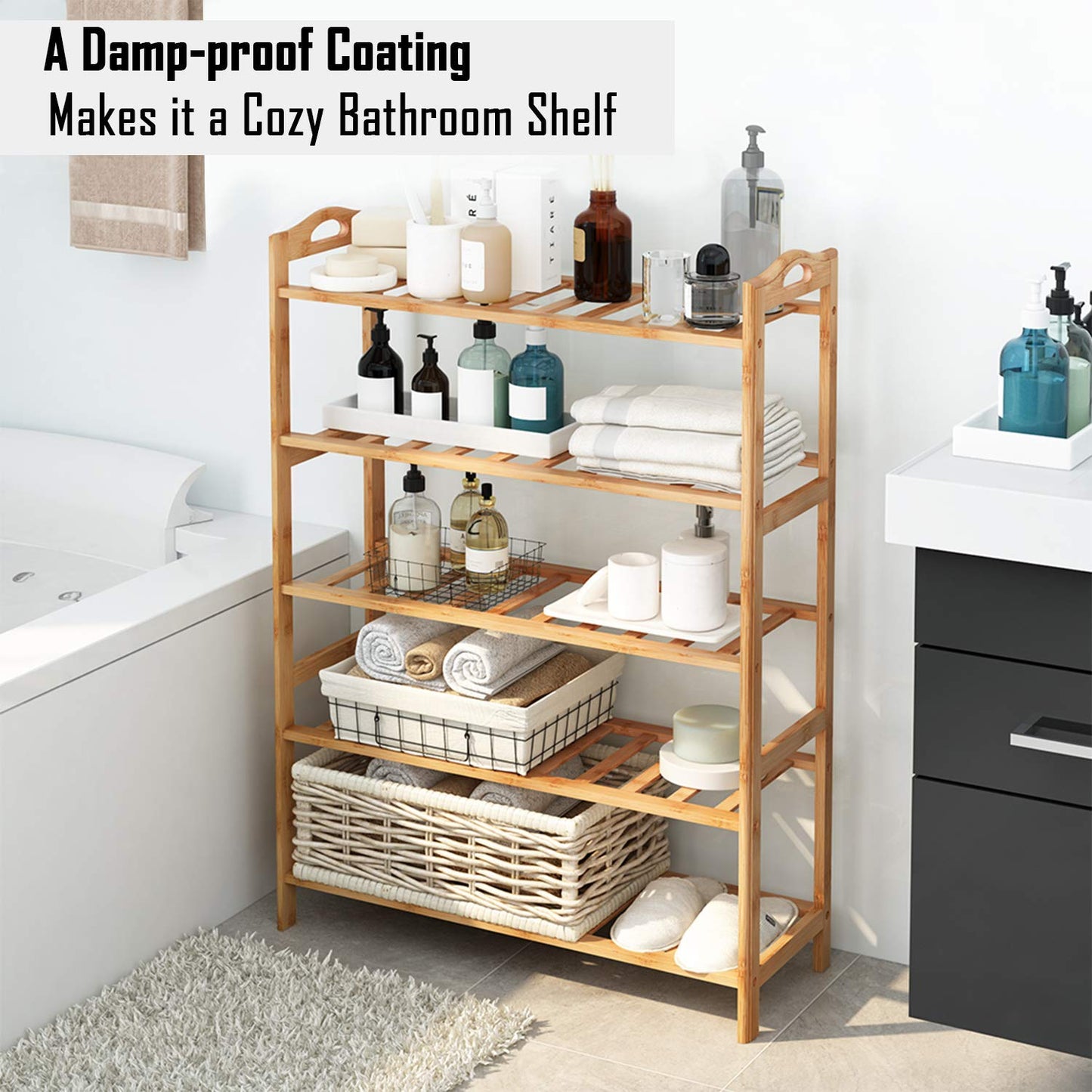 Bamboo 3/4/5 Tier Shoe Racks Slipper Stand Chappal Storage Organizer Utility Racks