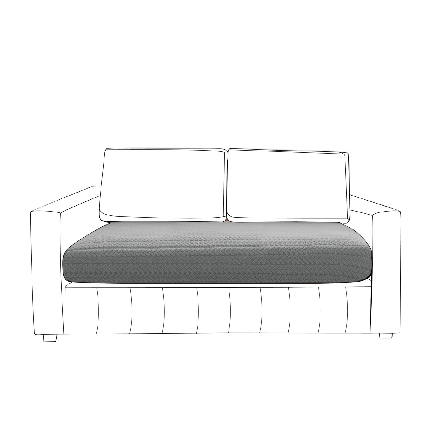 Stretchable Thick Jacquard Textured Seat Couch Cushion Cover for 1/2/3 Seaters, Dark Grey