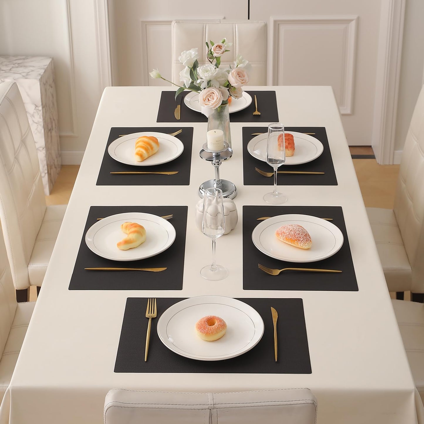 PP Waterproof Dining Table Mat, Chocolate Brown