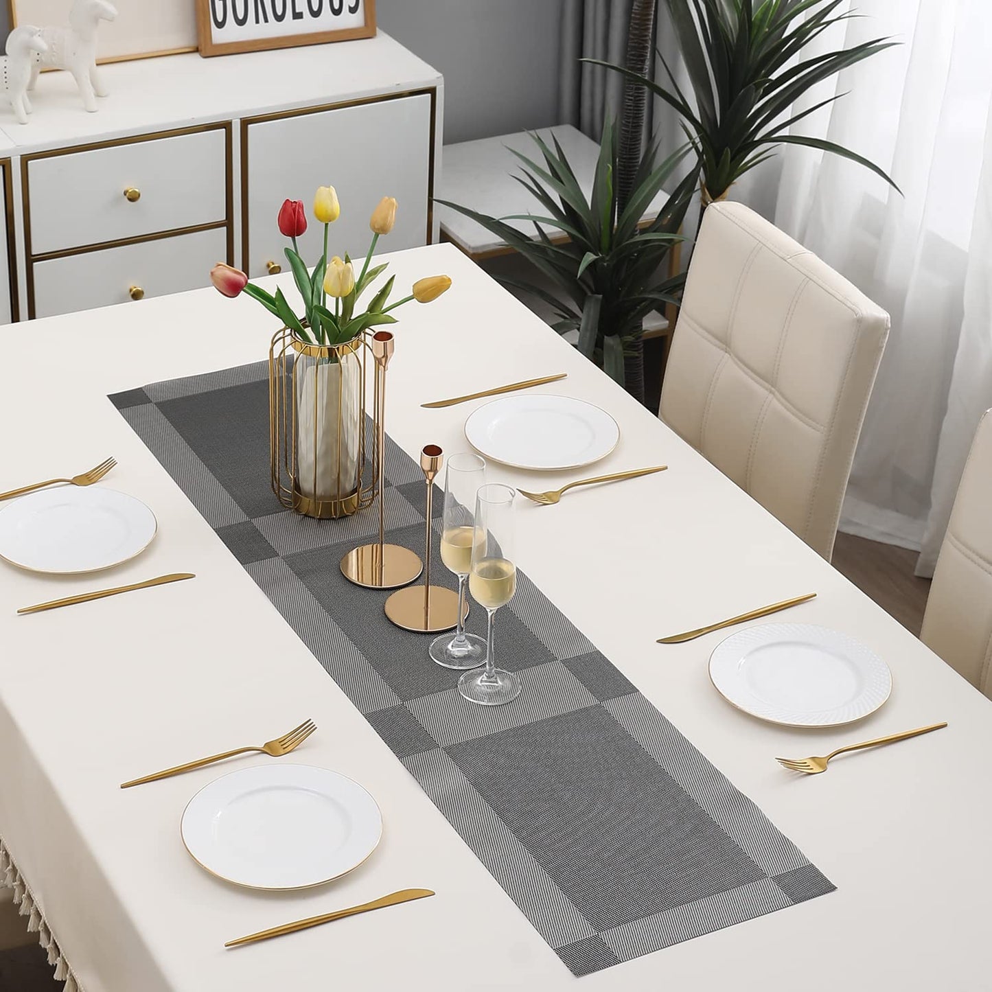 PVC Table Runner, Silver