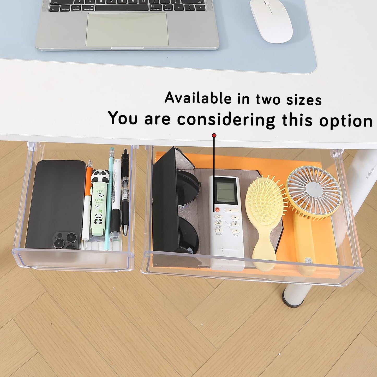 Drawers for Under Table/Wardrobe. Self Adhesive, Easy Installation. Innovative Desk Organizer