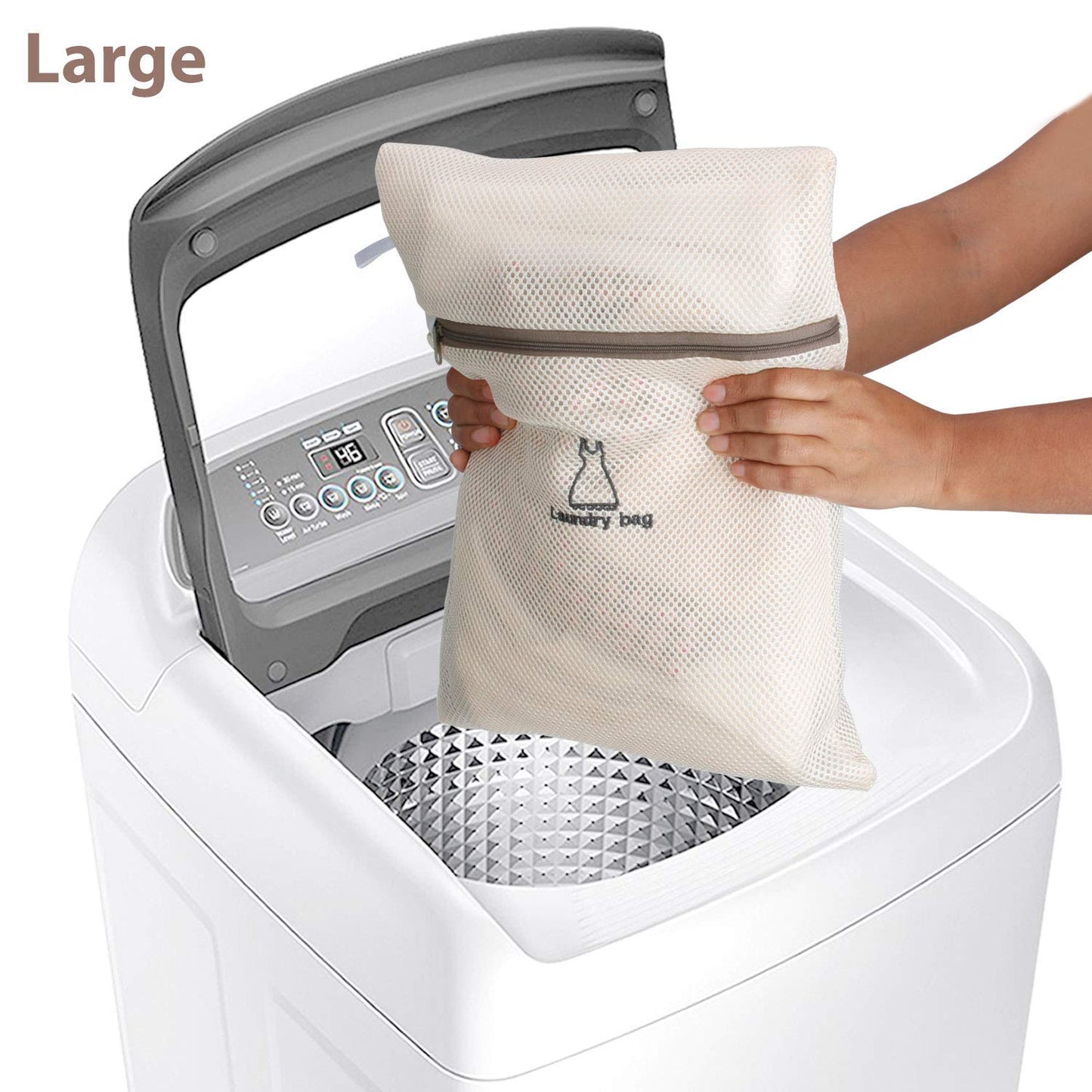 Premium Dual Layered Mesh Bags for Laundry Clothes Washing Bag, Pack of 5, Microfiber