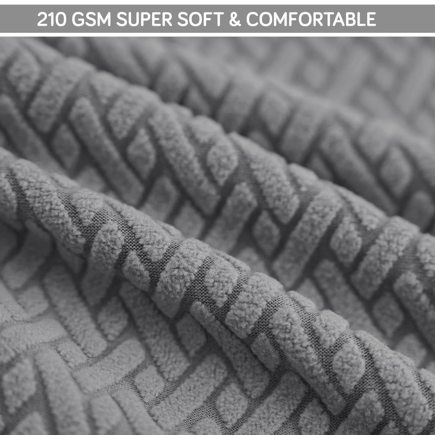 Premium Jacquard Fully Covered Cover for Swivel Dining Chair with Arms, Grey