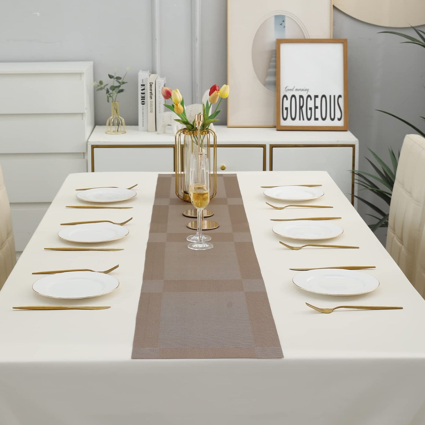 PVC Table Runner for Dinner and Coffee Table, Copper