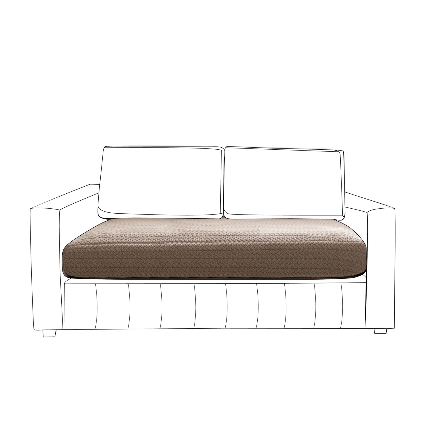 Stretchable Thick Jacquard Textured Seat Couch Cushion Cover for 1/2/3 Seaters, Brown