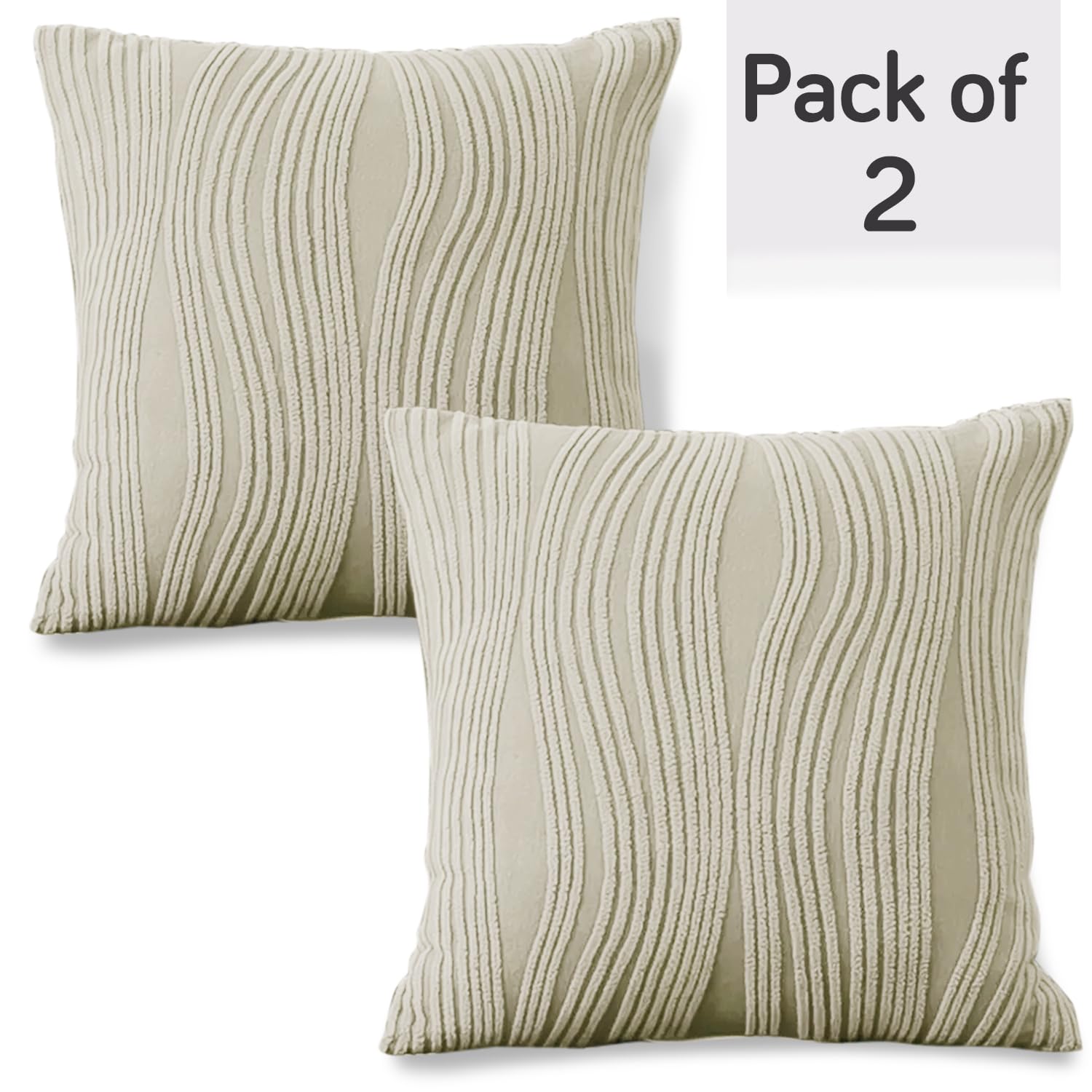 Buy Skimmed Cream Colour Elegant Square Zippered Sofa Pillow Cover Online