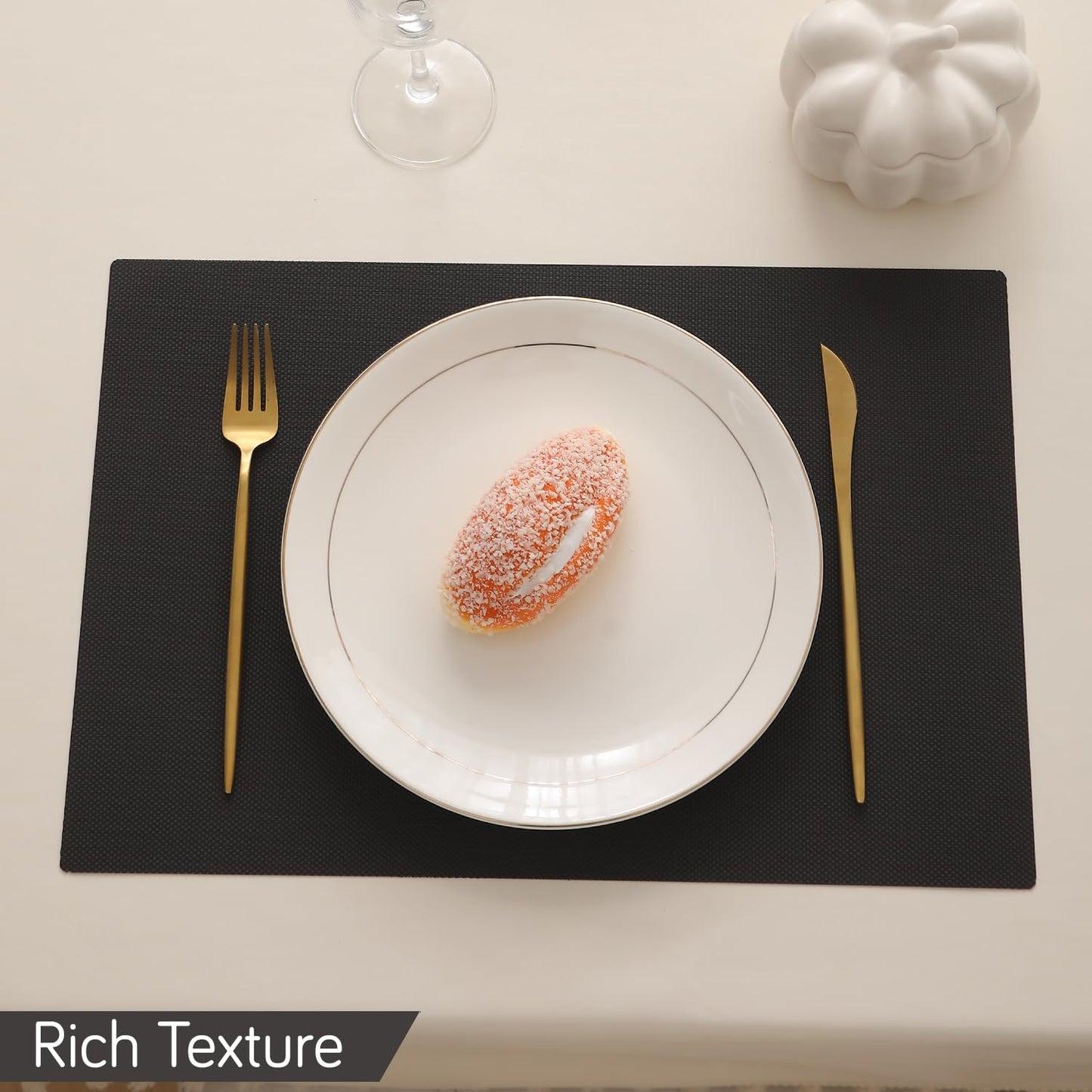 PP Waterproof Dining Table Mat, Chocolate Brown