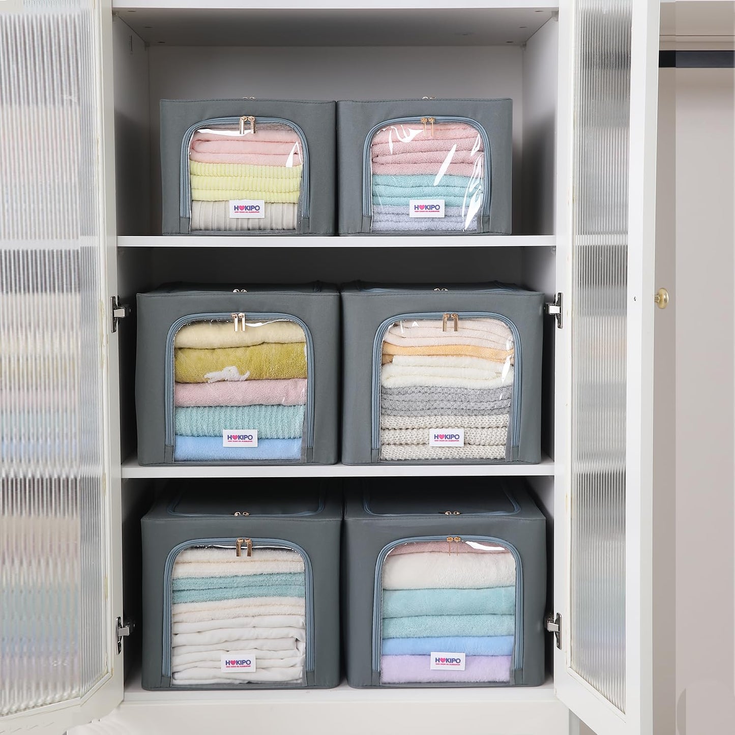 600D Oxford Fabric Wardrobe Organizer for Storage - Grey