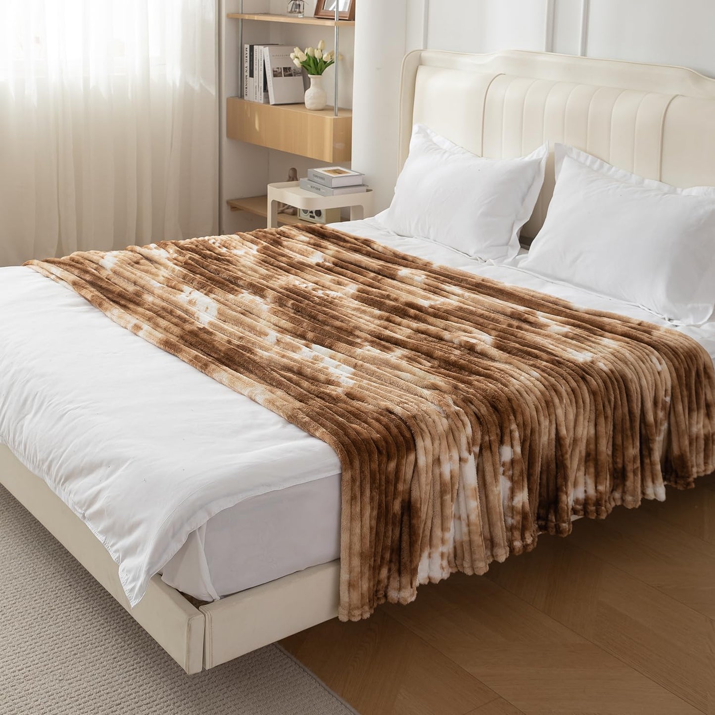 Beige Gradient AC Blanket Double Bed | Smooth & Solid | HOKIPO
