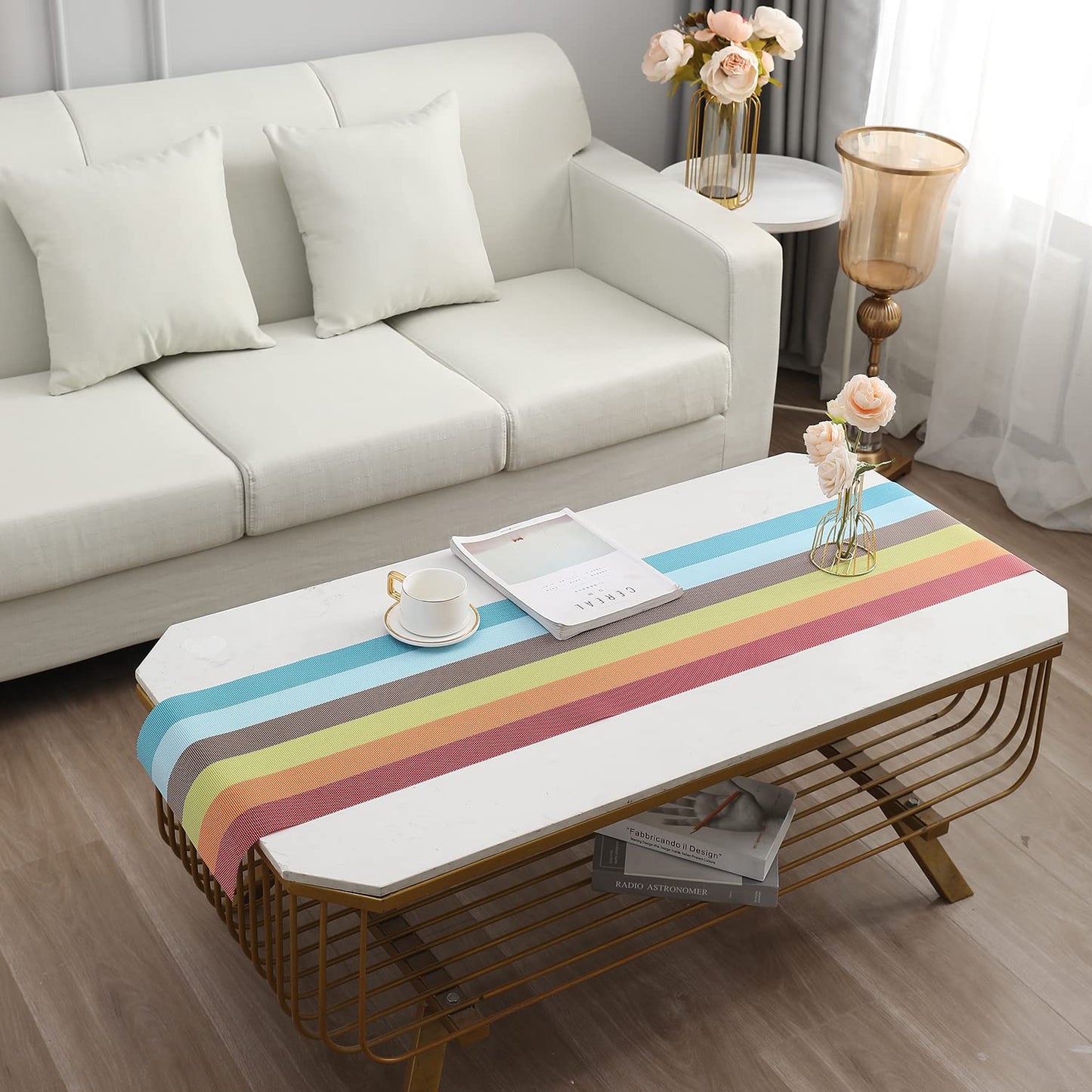 PVC Table Runner for Dinner and Coffee Table, Multicolour