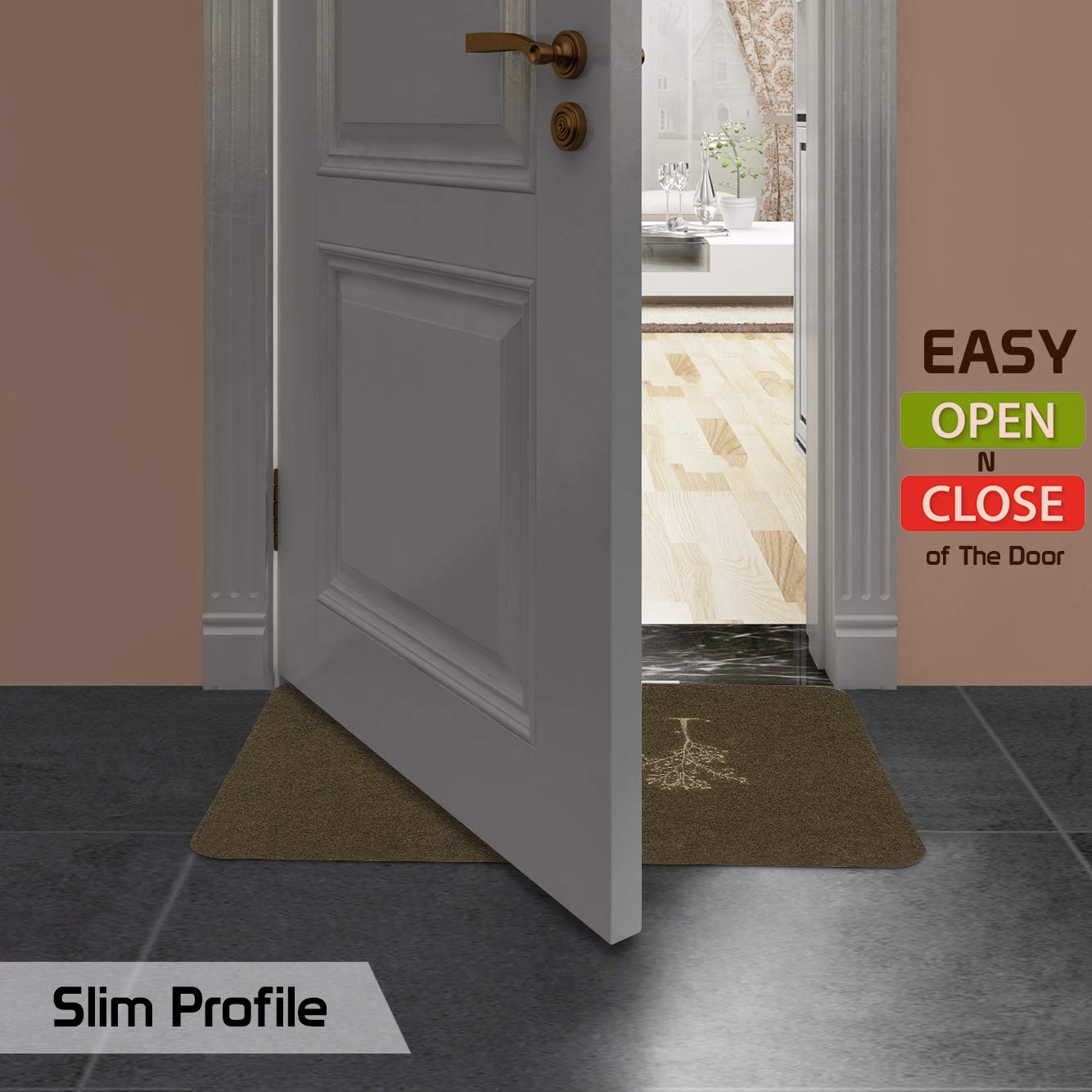 Antislip Rubber Back Dirt Trapper Inside Outside Main Door Mats for Entrance Big Size, 45 x 70 cm - Brown