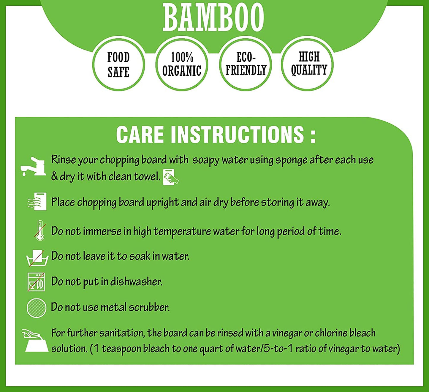 Bamboo Wood Jumbo Chopping Cutting Board for Kitchen - Beige