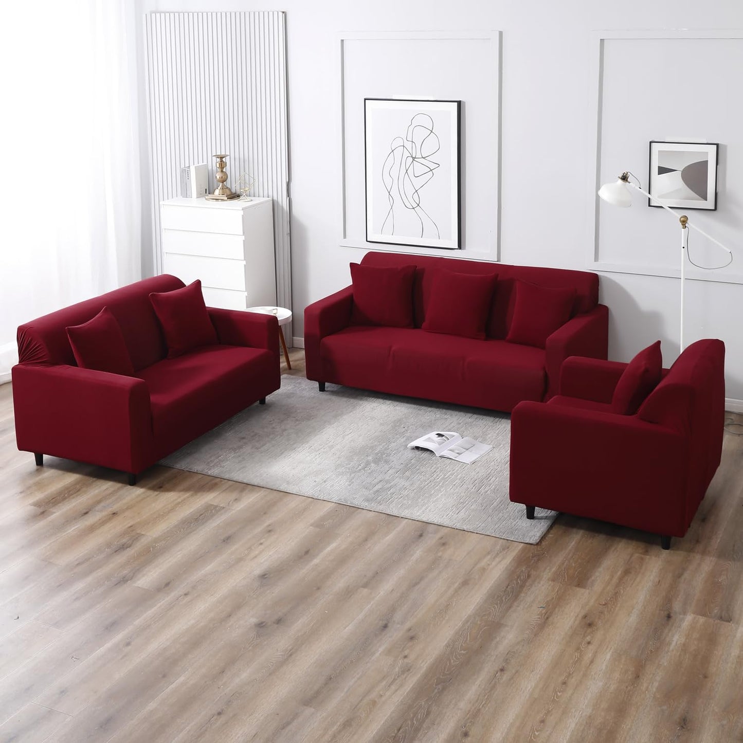 Plain Maroon zippered square sofa pillow covers