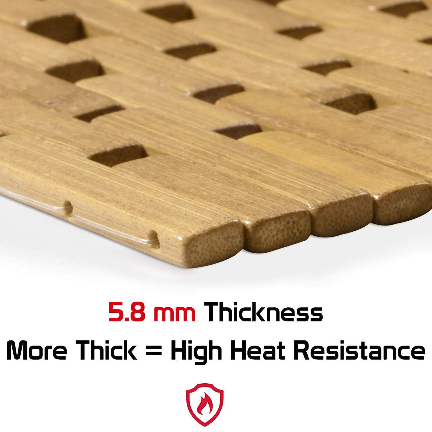 Square Bamboo Coaster Heat Pad, Pan Pot Holder, 17 x 17 cm, Pack of 2/4