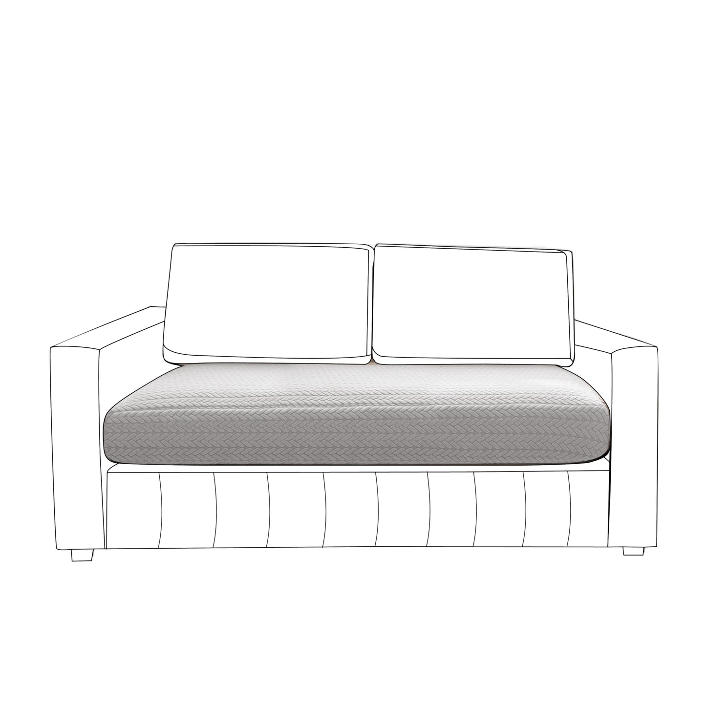 Stretchable Thick Jacquard Textured Seat Couch Cushion Cover for 1/2/3 Seaters, Light Grey