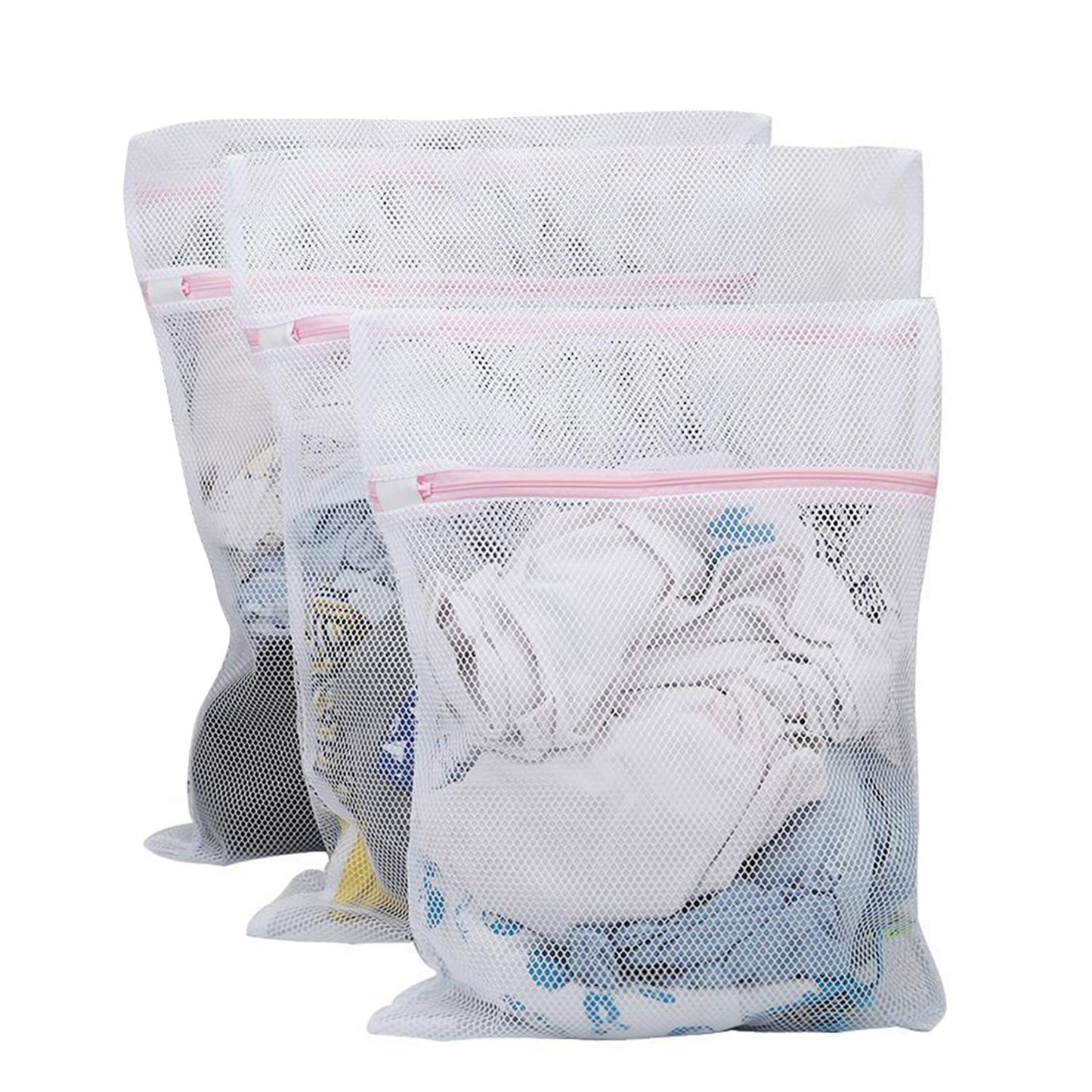 Mesh Washing Bag, Pack Of 3, White