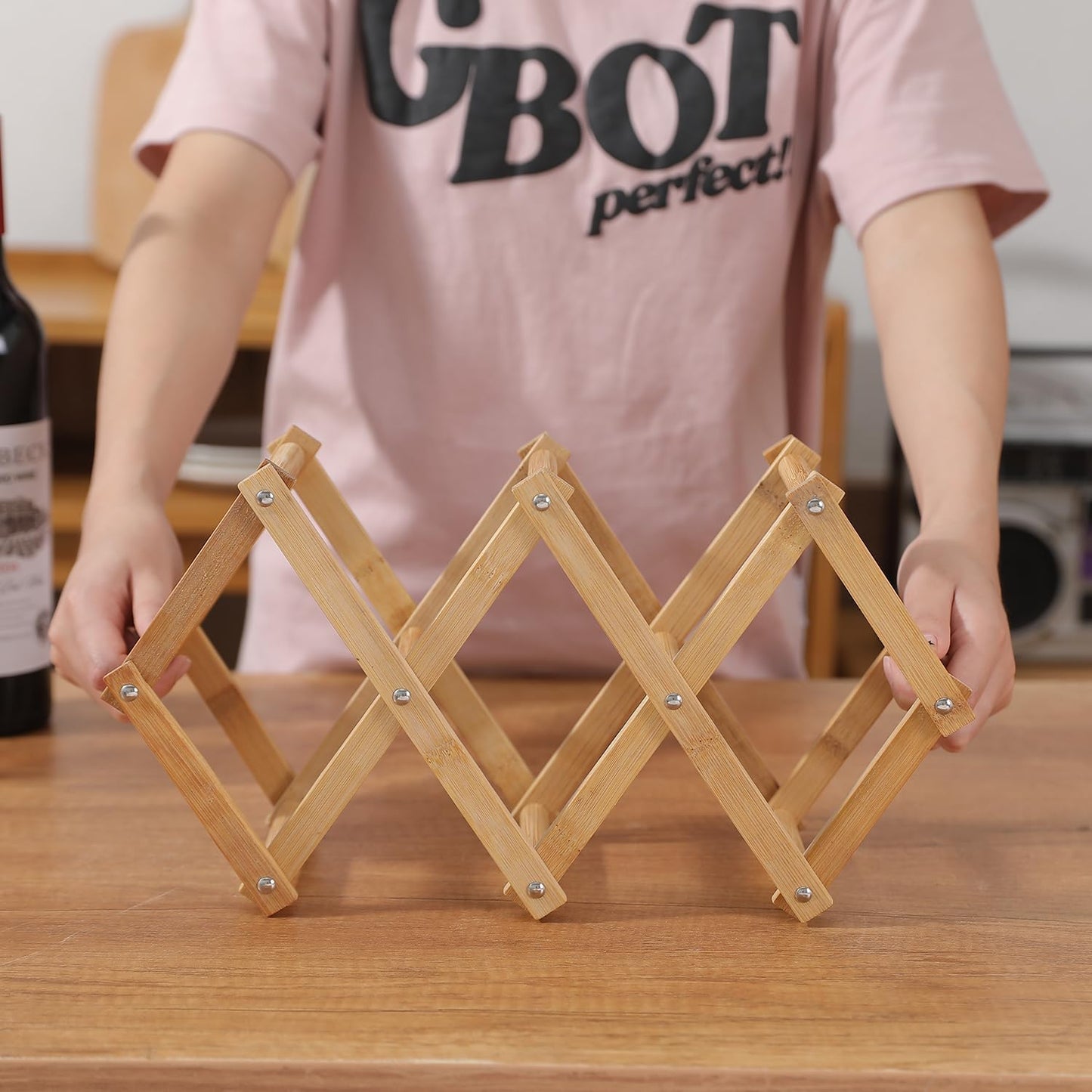 Wooden 5/6 Wine Bottle Display Rack