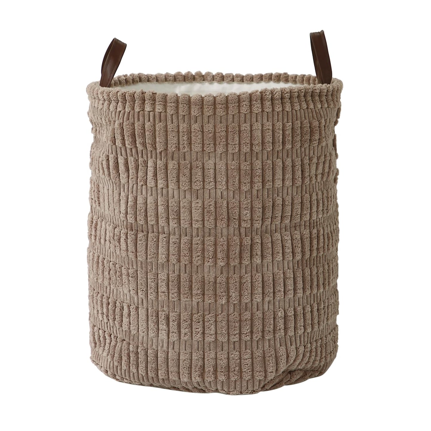 Folding Laundry Bag for Clothes Hamper, Collapsible Storage Basket, Latte Brown