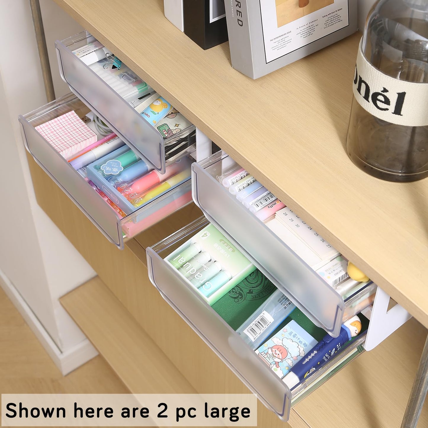 Drawers for Under Table/Wardrobe. Self Adhesive, Easy Installation. Innovative Desk Organizer