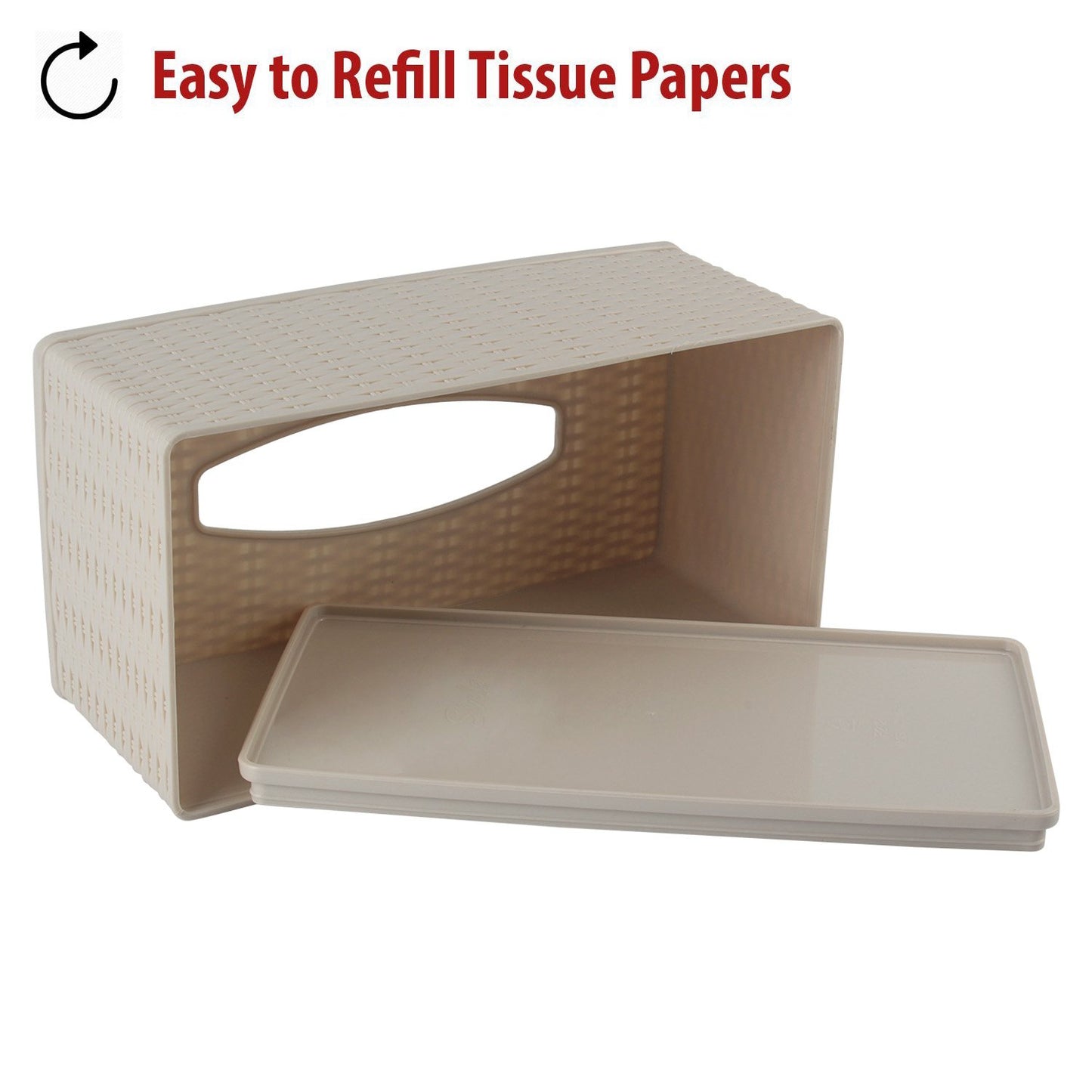 Buy cream color plastic tissue paper holder | HOKIPO
