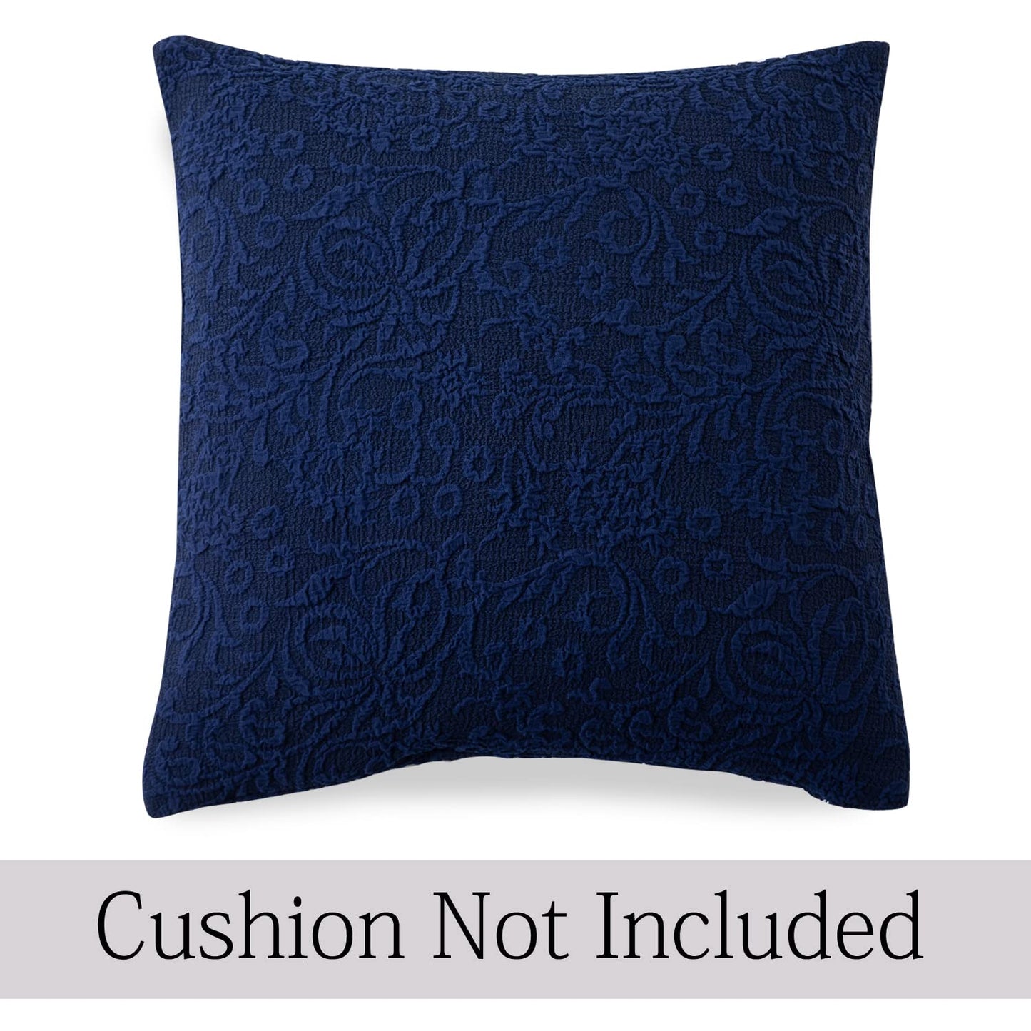 Buy Cute Navy Blue Colour Woven Jacquard Zippered Square Cushion Cover - Best For Decorative and Festive Look