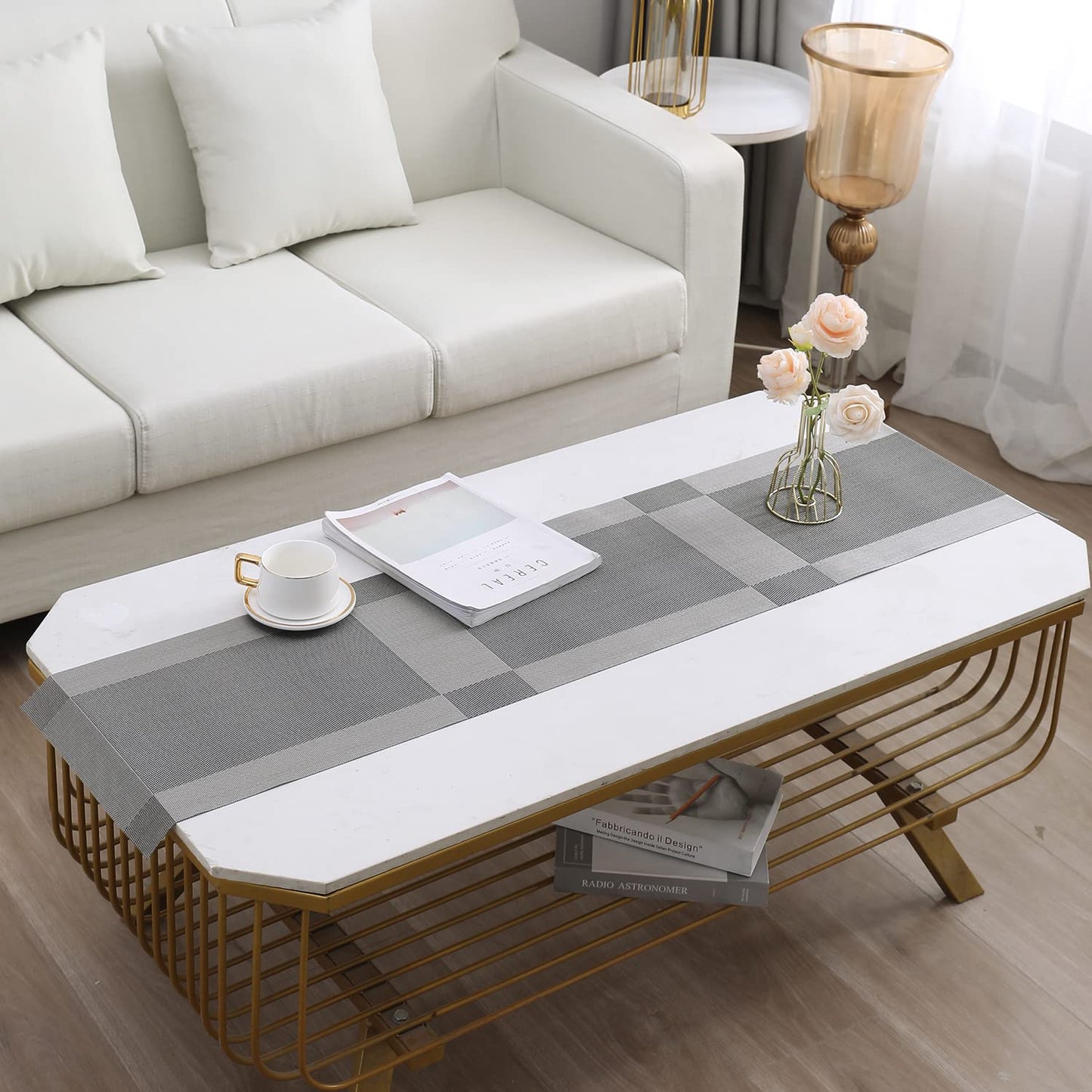 PVC Table Runner, Silver