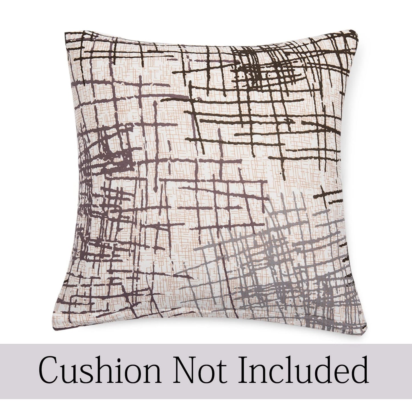 Beige Brown Lines elastic Cushion Cover