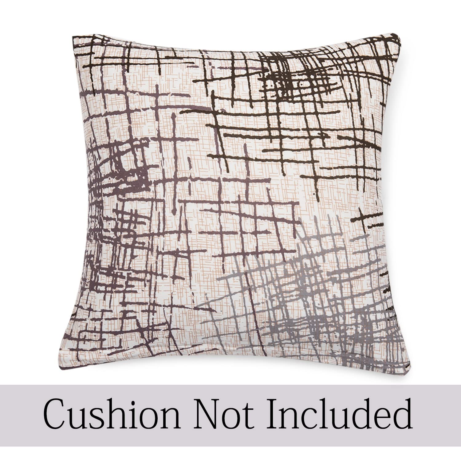 Beige Brown Lines elastic Cushion Cover