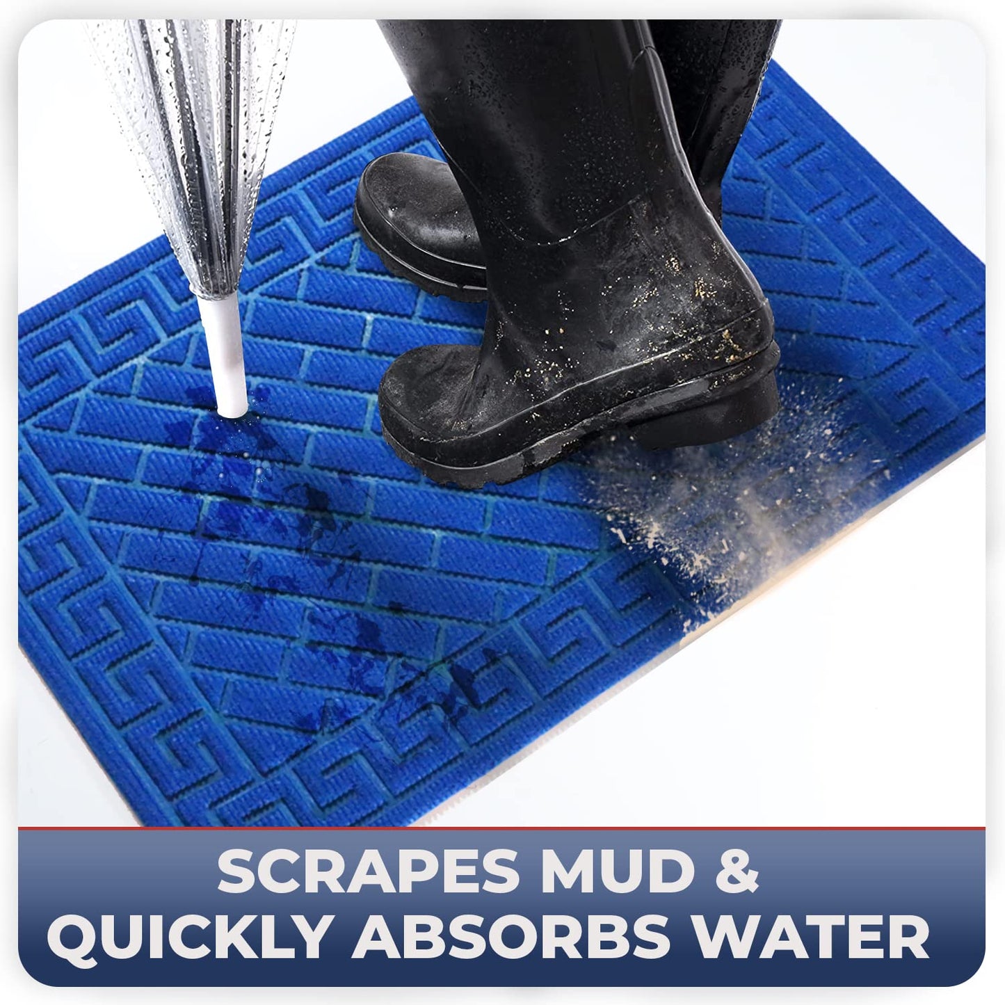 Polypropylene Outdoor mat for Entrance, Welcome mat floor mat, Blue