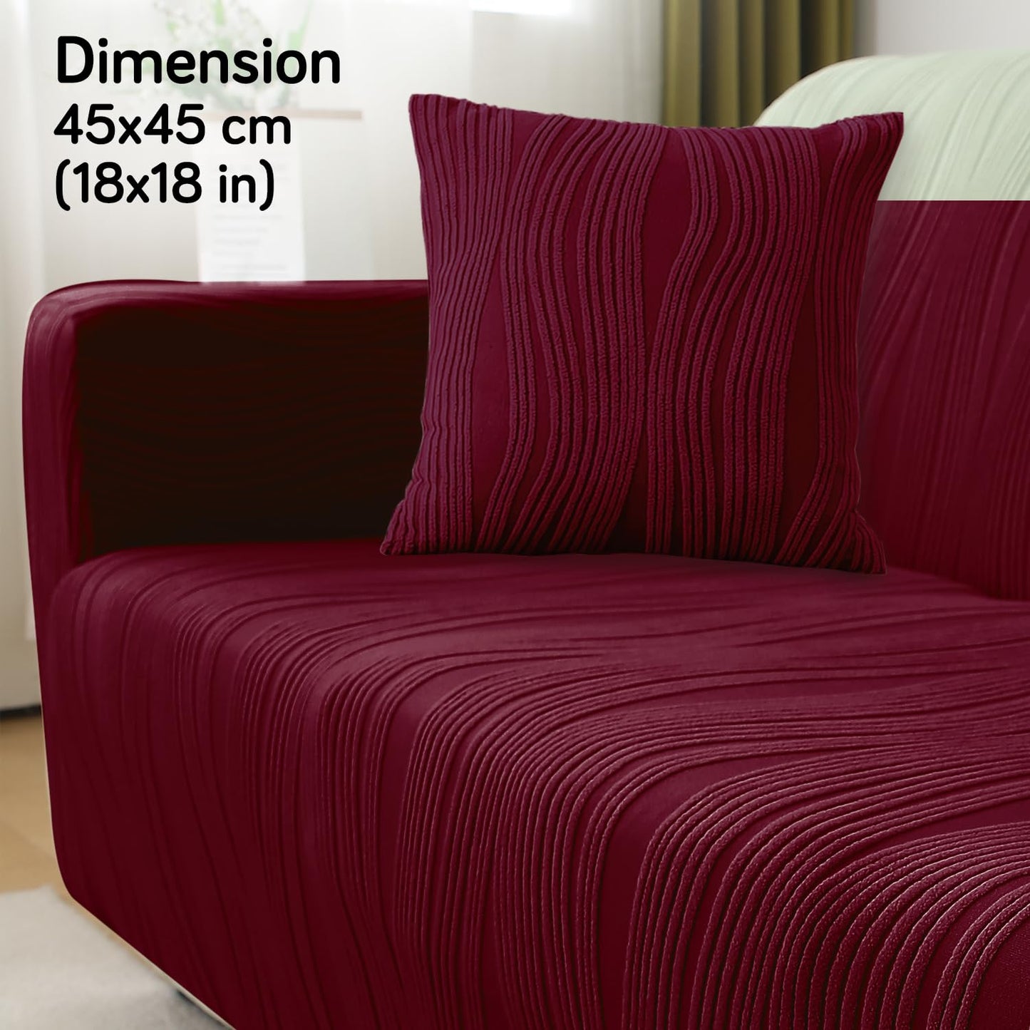 Buy Burgundy Colour Premium Square Zippered Sofa Cushion Covers for Traditional Decor