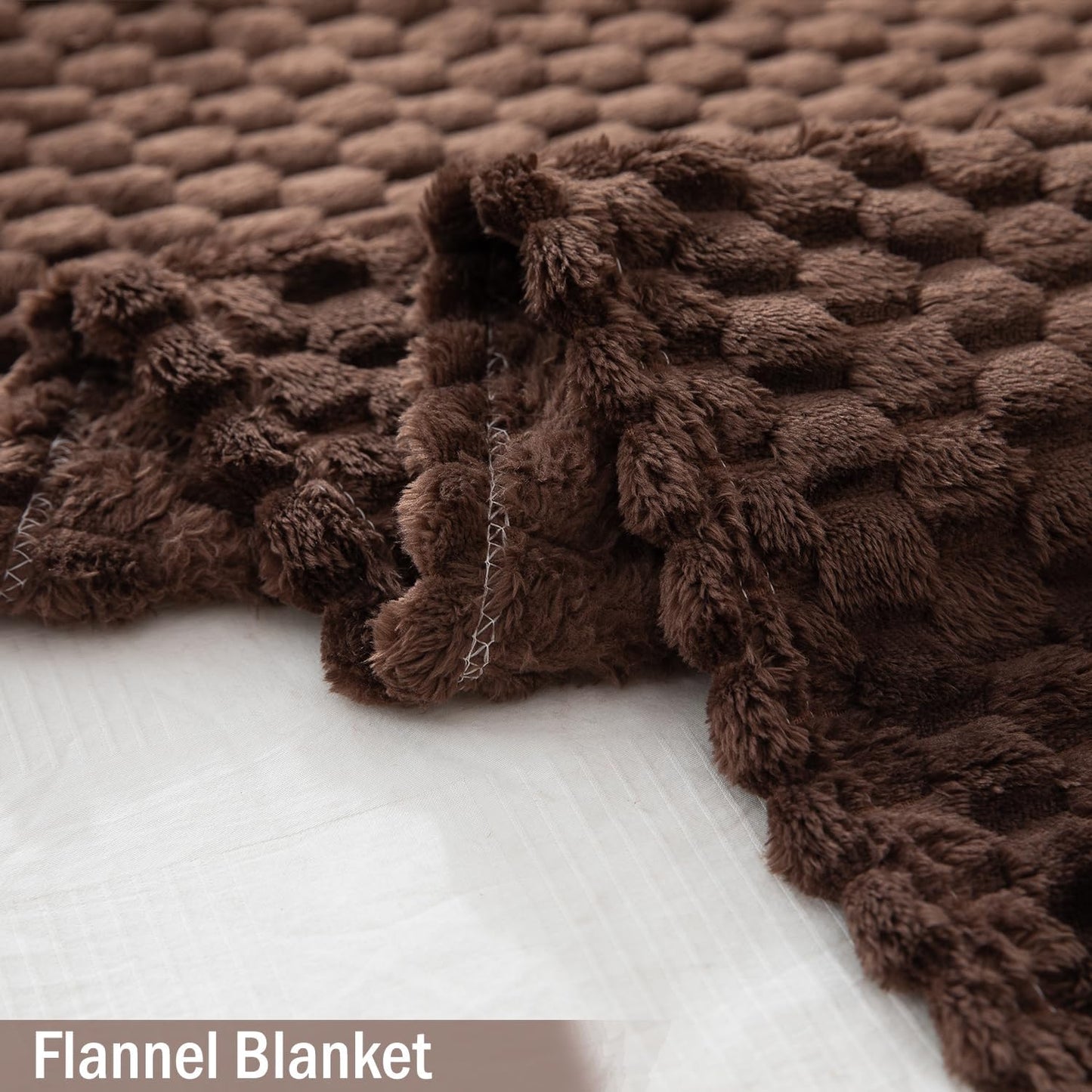 AC Fleece Blanket Queen, Brown