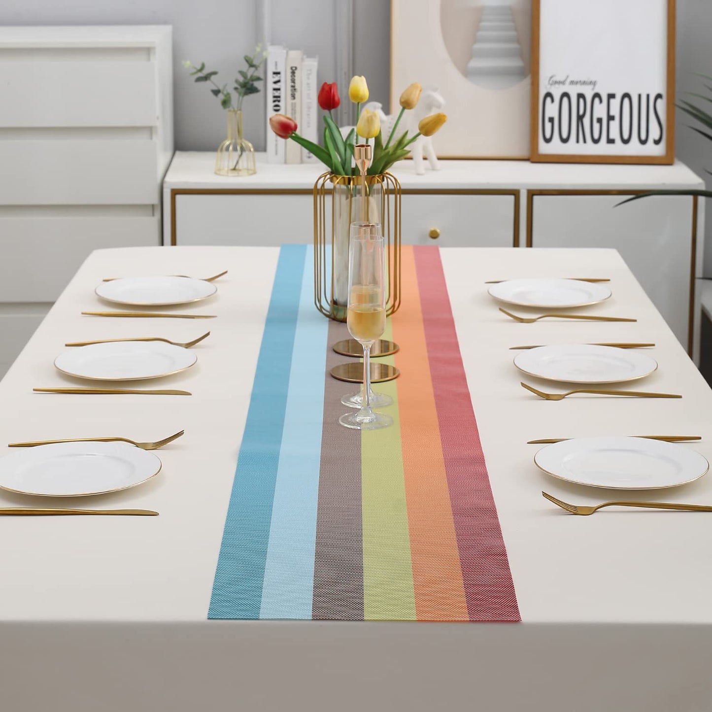 PVC Table Runner for Dinner and Coffee Table, Multicolour