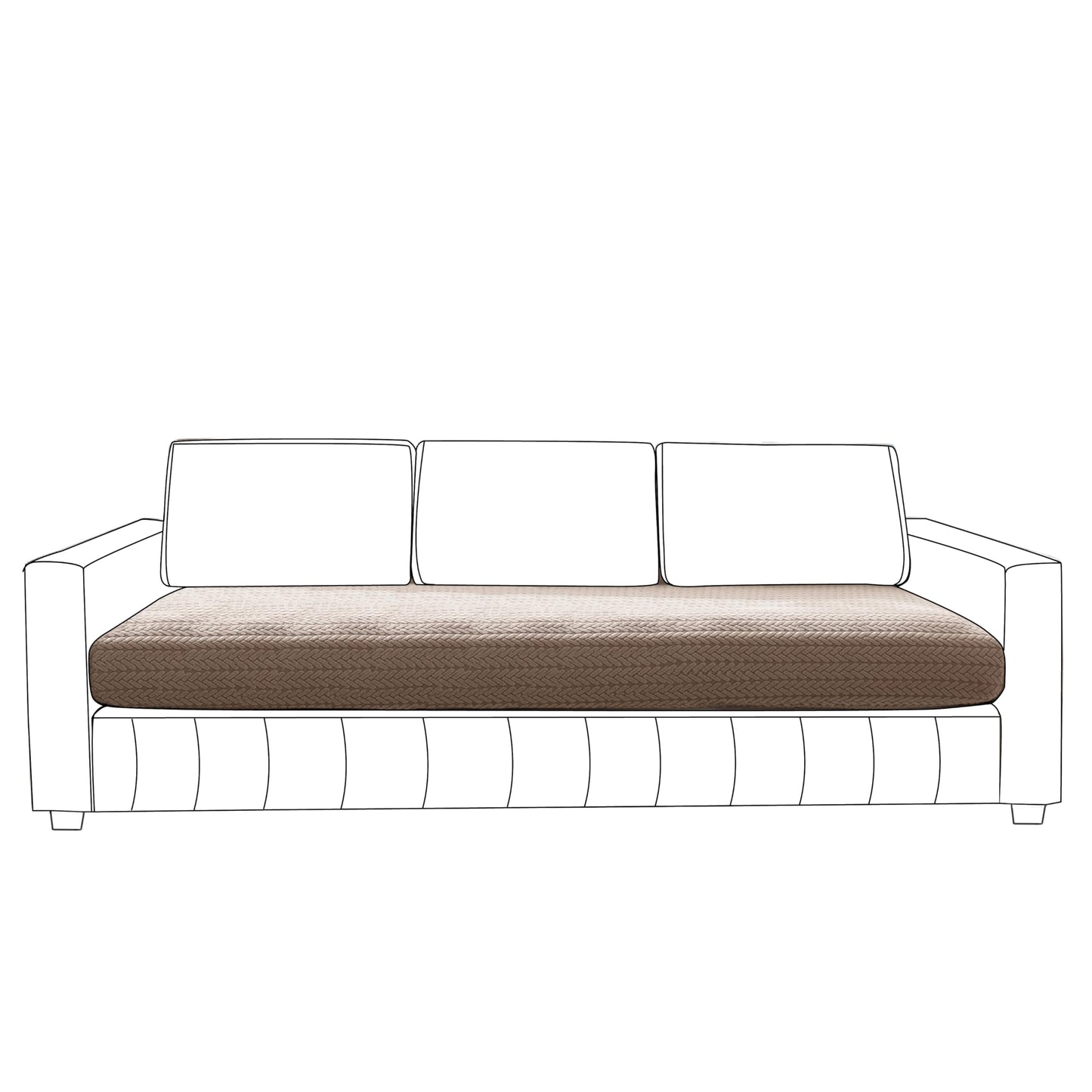 Stretchable Thick Jacquard Textured Seat Couch Cushion Cover for 1/2/3 Seaters, Brown